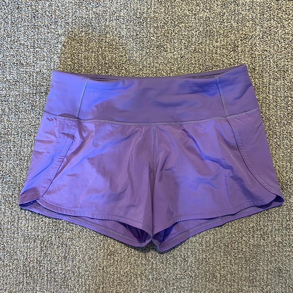 Purple Lululemon High Rise Speed Up Short